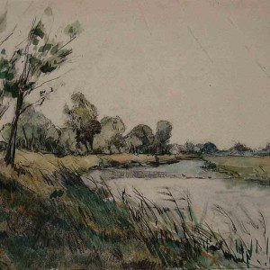 Landscape Study Water-colour Jan Sirks