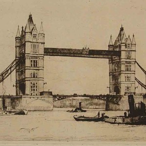 London-Tower-bridge Etching Jan Sirks