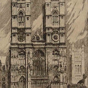 London Westminster Abbey Etching Jan Sirks