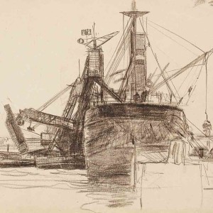 Rotterdam Harbour Drawing Jan Siks