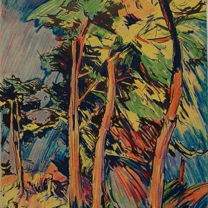 Trees Pastel Drawing Expressionism Jan Sirks