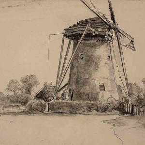 Windmill Study 1 Drawing Jan Sirks