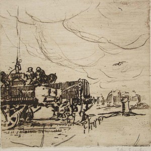 etching rotterdam railway carriages by jan sirks