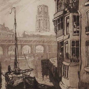 Etching Rotterdam Viaduct by Jan Sirks