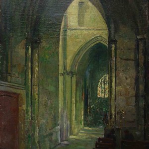 Painting of Southwark Cathedral in London by Jan Sirks