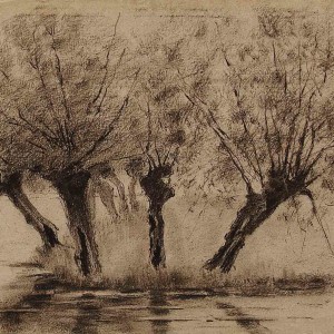 Drawing of trees by Jan Sirks