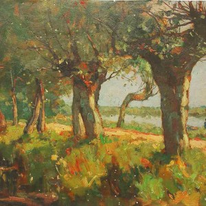 painting of willow trees by jan sirks