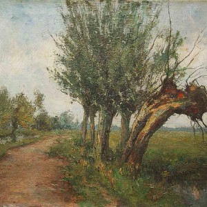 Painting of willows by Jan Sirks